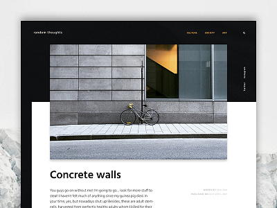 Random 2.1 article asymmetrical blog design flat layout minimal typography web