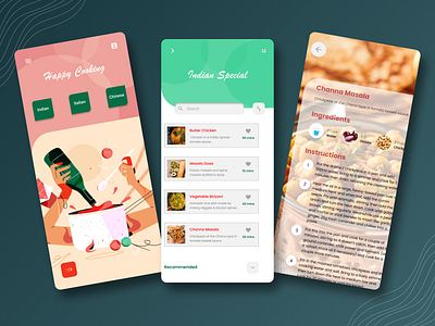 Cooking App app art cookbook cooking creative design enjoyment fun passion ui uidesign uiux