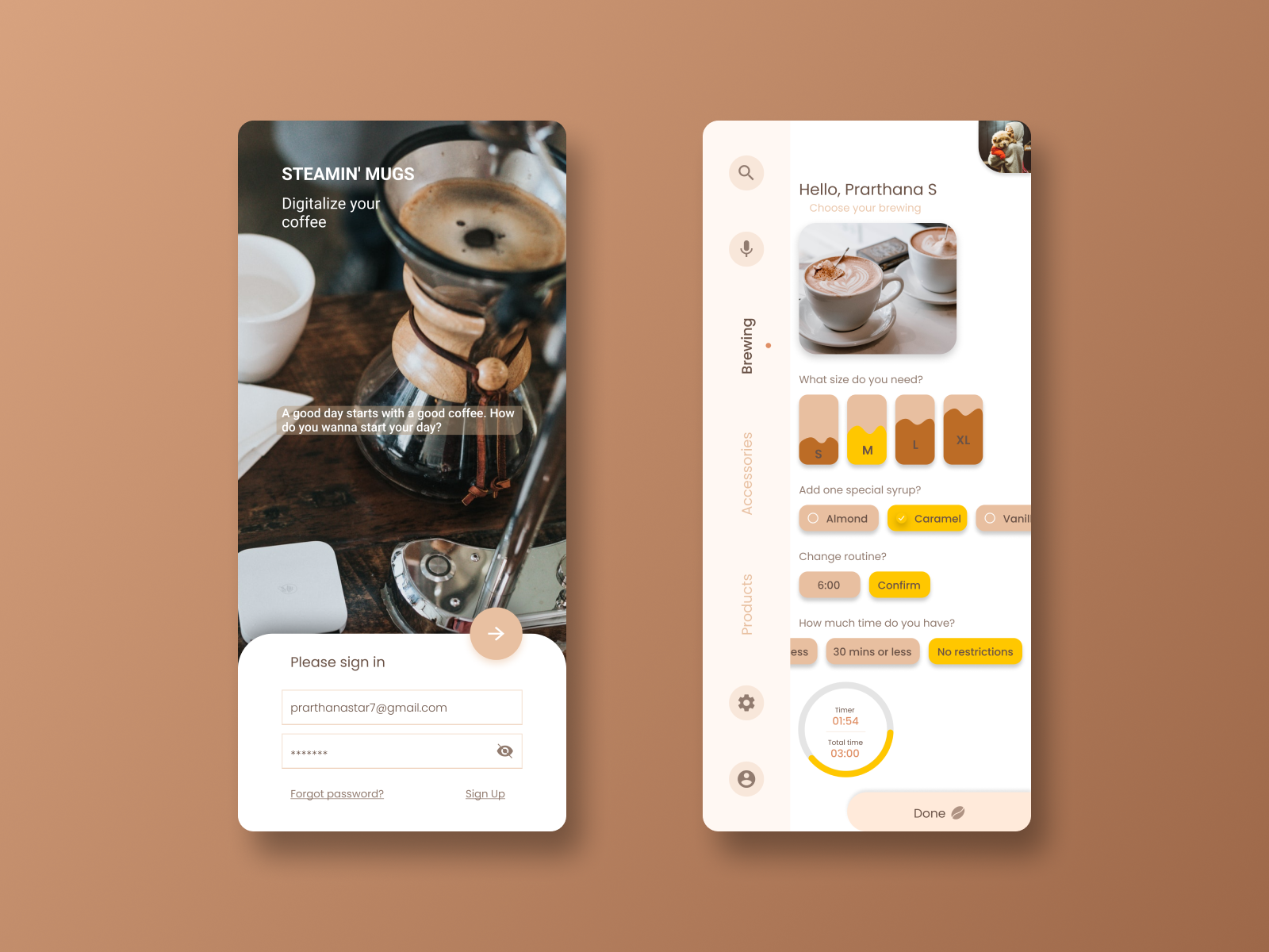 Coffee Maker App by Prarthana S on Dribbble