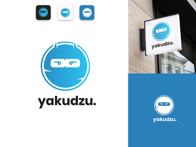 yakudzu Logo Design blue branding combination logo design esport esport logo gamer logo gaming logo logo design ninja ninja mascot logo design social media twitch twitch logo