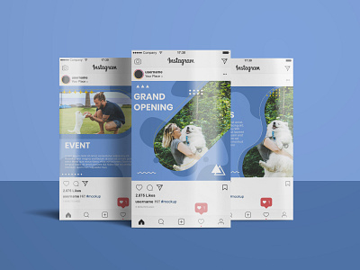 Petshop Instagram Feed Design blue branding design instagram banner instagram post memphis style pet pet care pet grooming pet shop social media social media design white