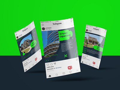 Real Estate Instagram Feed Design branding business design green instagram banner instagram post instagram stories light light green real estate realestate social media social media design