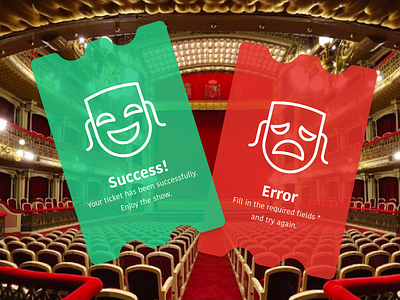 Daily Ui #11 - Flash Message daily 100 challenge daily ui 011 dailyui error success theatre ticket