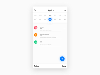 Calendar calendar list ui