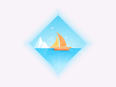 illustration iceberg sea ship