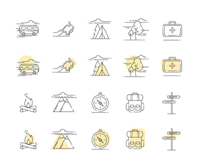 campimg icons camp camping design icon illustration illustrator travel vector