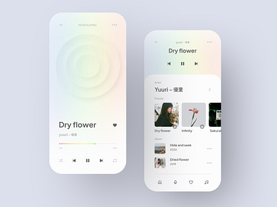 Music Player App app clean design gradient minimalist mobile app mobile design music music app music player ui ux