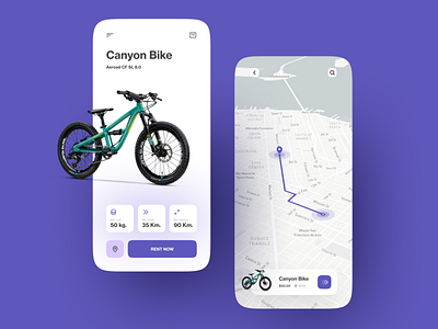 Bike Rental App app bike bycicle clean design ios map minimalist mobile app mobile design rent rent app ride ui ux