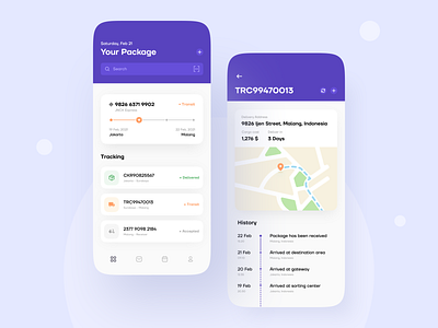Delivery App app clean delivery delivery app delivery service design ios minimalist mobile app mobile design package parcel shipment shipping box track tracking tracking app ui ux