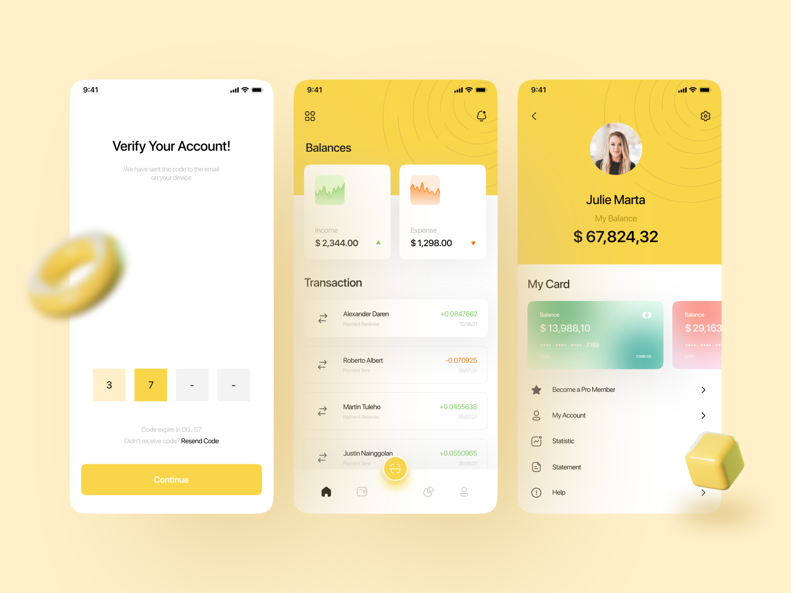 Banking App by Mokhammad Fahreza on Dribbble