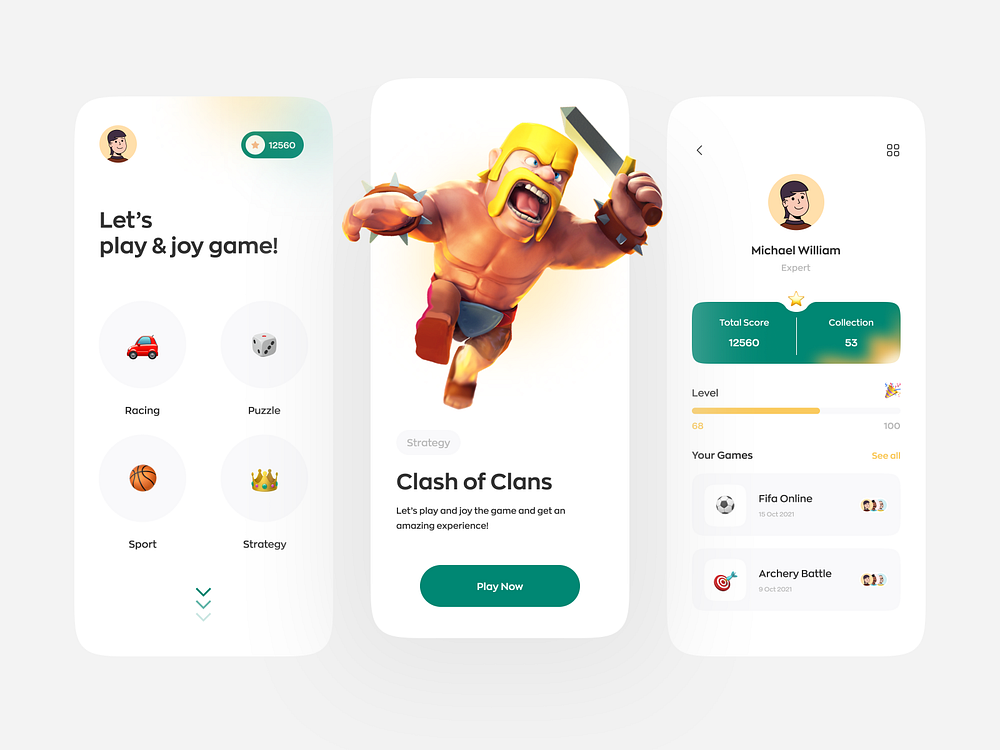Game Center App by Mokhammad Fahreza for SUB-X on Dribbble