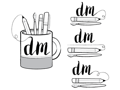 logo ideas art supplies coffee mug design lettering logo