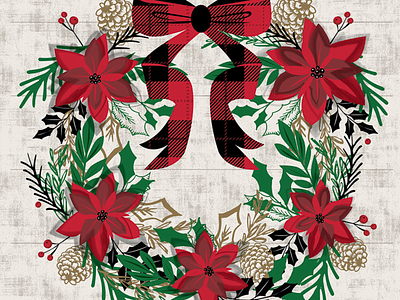 Box illustration design for Costco christmas design illustration illustrator poinsettia productdesign wreath