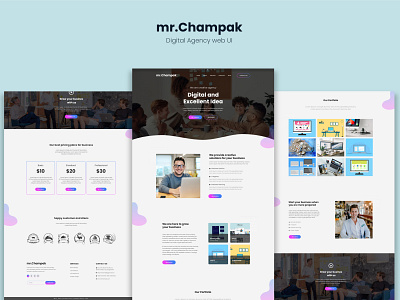 mr. Champak - Digital Agency website UI graphic design latest website minimal website web ui web ux