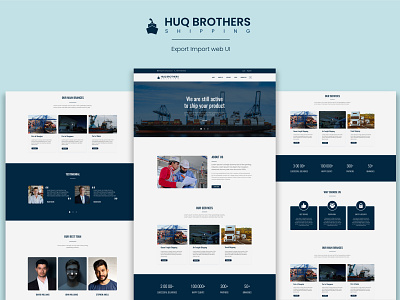 HUQ BROTHER SHIPPING - Export-Import Web UI graphic design latest website minimal website modern website responsive website web ui web ux