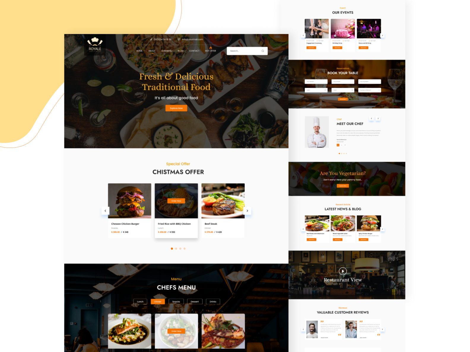 Restaurant Web UI Design by Champak Barua on Dribbble