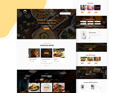 Restaurant Web UI Design brand identity branding food graphic design landing page restaurant website ui uiux user interface ux web ui website