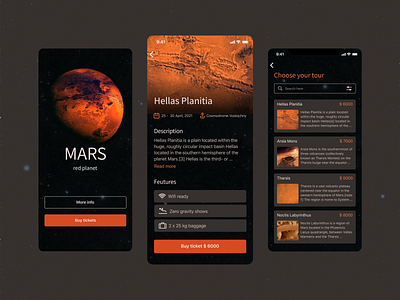 Mars app mars mobile planet space ticket ticket app