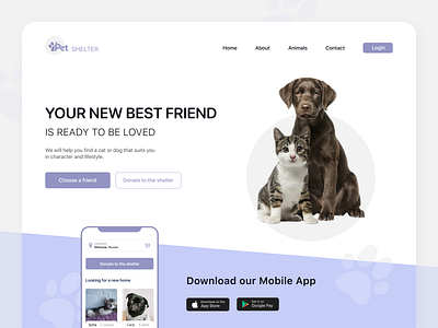 Pet Shelter - landing page