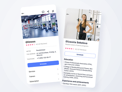 Fitness and beauty application app design employee figma fitness fitness app fitness club gym mobile mobile app trainer training ui ux