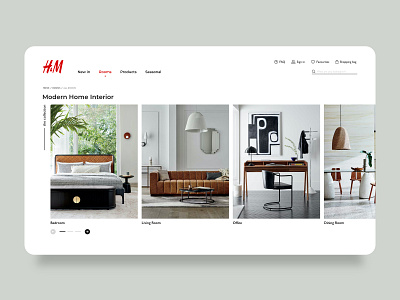 H&M Home Concept banner concept desktop nav search slider ui ux uxdesign webdesign website website concept