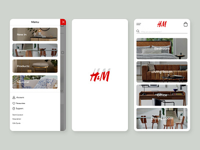 H&M Mobile App ecommerce loading screen mobile mobile design mockup nav navigation navigation bar navigation menu ui ux web webdesign xd