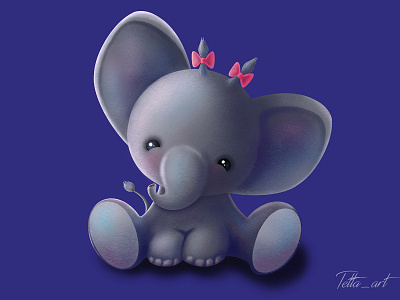 Cute elephant 2d art character design cute animal cute art design elephant illustration procreate