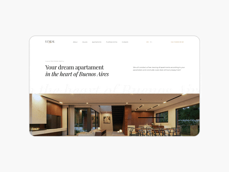 Real Estate Website Design — Animation