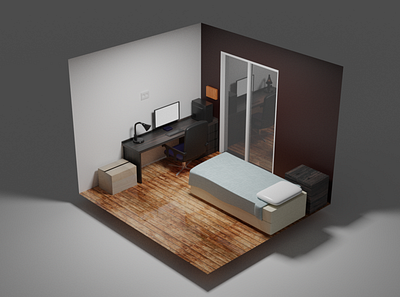 My Bedroom 3d 3d models 3dhouse arctecture beginner blender blender2.8 blender3d blendercycles design house room