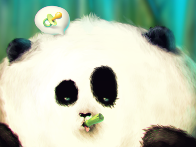 panda baby illustration photoshop