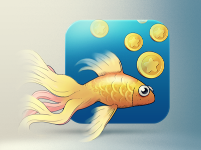 golden fish fish icon illustration money