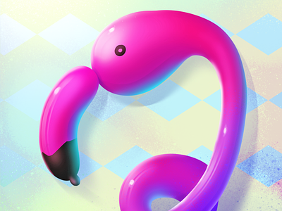 flamingo balloon bird character flamingo illustration photoshop pink procreate wacom