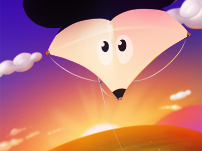 Mickey's kite illustration iphone photoshop wallpaper
