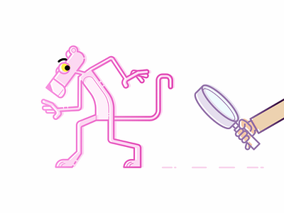 in the footsteps affinitydesigner cartoon forfun illustration line pinkpanther