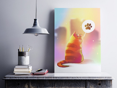 Colorful Cat canvas cat illustration lsd procreate wacom