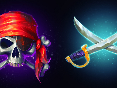 pirate theme game icons photoshop pirate saber skull