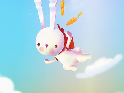 flying rabbit forfun illustration ipad procreate rabbit wacom