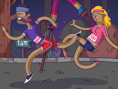 marathon cheats cartoon cheats illustration ipadpro procreate runners