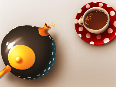 I love coffee, I love tea... illustration photoshop