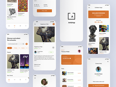 Artshop - Online Art store @uidesign app art auction collection design inspiration minimal ui uiux