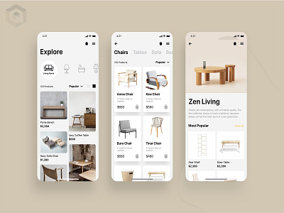 Home Furniture App UI Design For Client animation app app design design logo typography ui ux web website