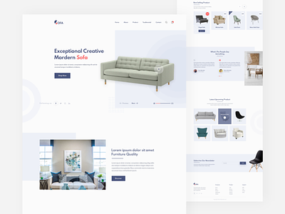Home Furniture Landing Page Design For Client animation app design design logo typography ui ux web web design website