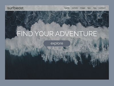 Find Your Adventure design homepage landingpage typography ui userexperience ux ux design web website