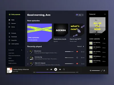 Daily Episode - Web app application concept dashboard design design interface design platform interface podcast ponee saas ui ux web app