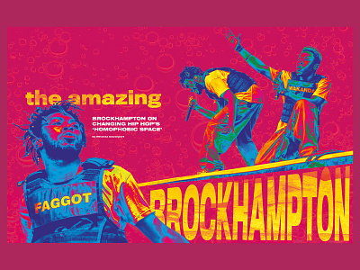 The Amazing BROCKHAMPTON - 2019 SPD Entry - Editorial Layout brockhampton colour competition design editorial design editorial layout graphic design indesign lgbtq magazine publication design spd typography
