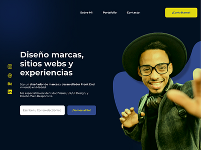 Portfolio Web personal para Diseñador Visual bootstrap design diseño español figma graphic design personal website portfolio spanish ui ux visual designer webflow website