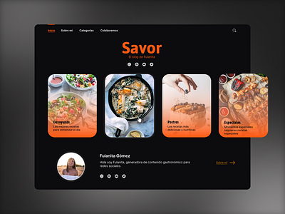 Food Blog | Website (Dark Mode)