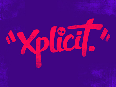 Xplicit :( lettering skate skull