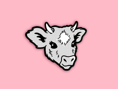 Pin de animalitos 1. Ternera. animal animals calf illustraiton offset pin pink ternera vegan veganism
