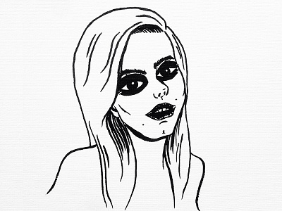Simone drawing illustration ink portrait